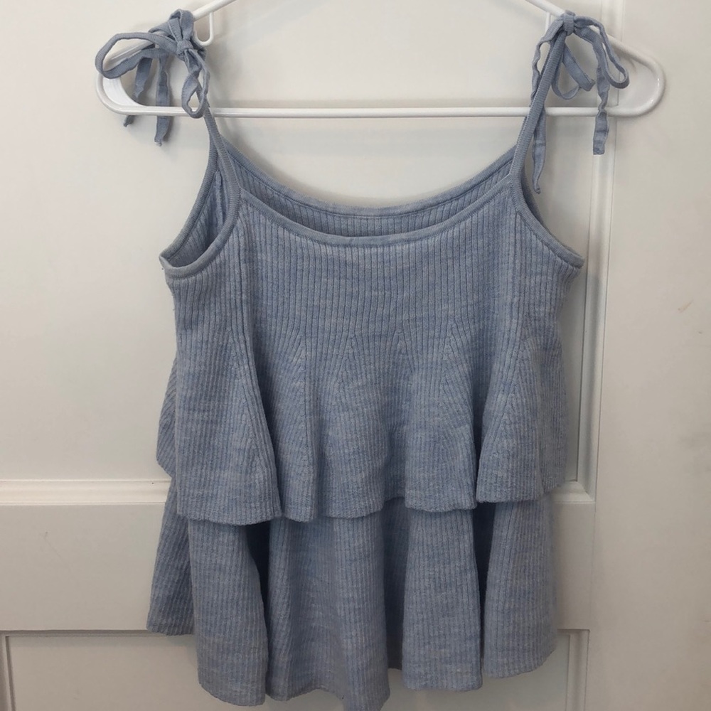 J.Crew Ruffled Tie-String Tank Top Blouse - Picture 2 of 2
